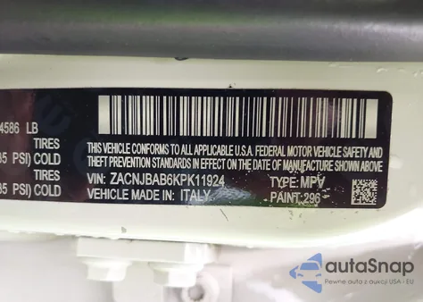 2019 Jeep Renegade Sport 4X4 из США, поврежденный, VIN ZACNJBAB6KPK11924